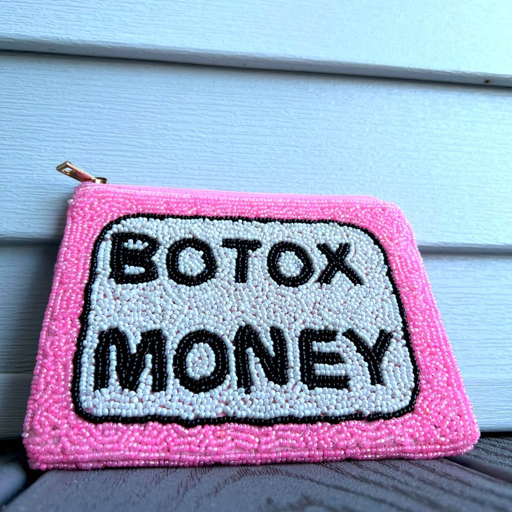 Botox money beaded change purse stocking stuffer cute birthday mom gift idea